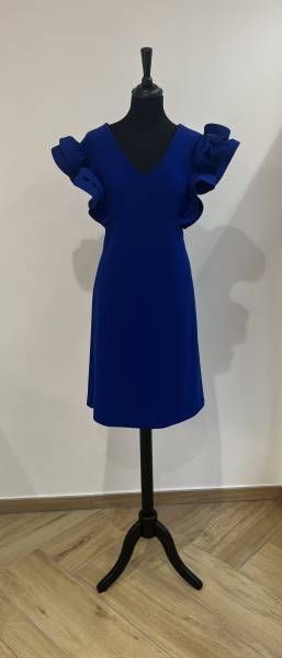 Robe Bleu Roi avec petites manches volantées Joseph Ribkoff - Boutique Céline d'Al à Bolbec 76210