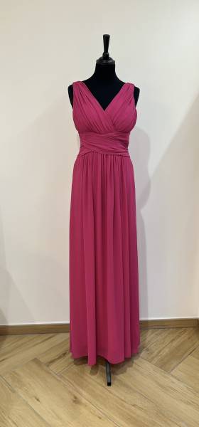 Robe longue fuschia avec fente - Boutique Céline d'Al à Bolbec 76210